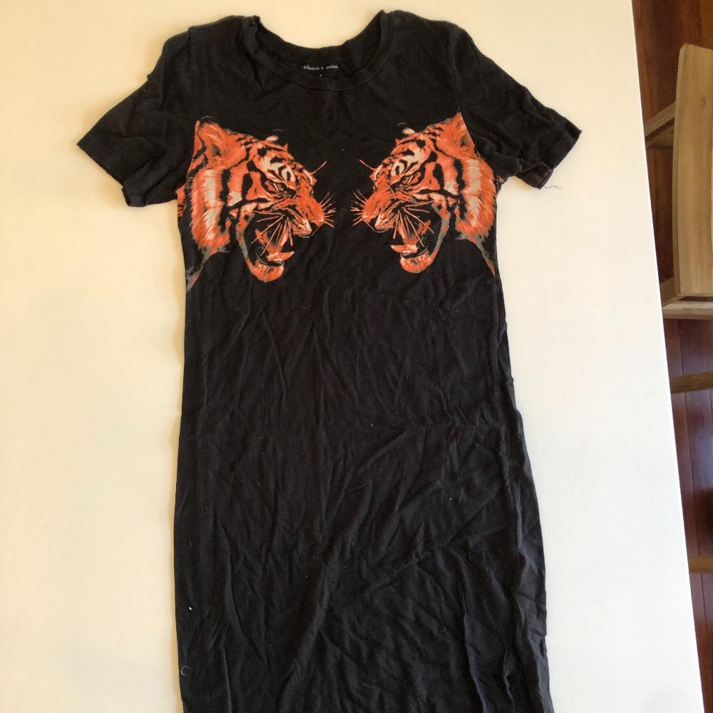 Tiger Twin Maxi T-shirt Dress with Slit